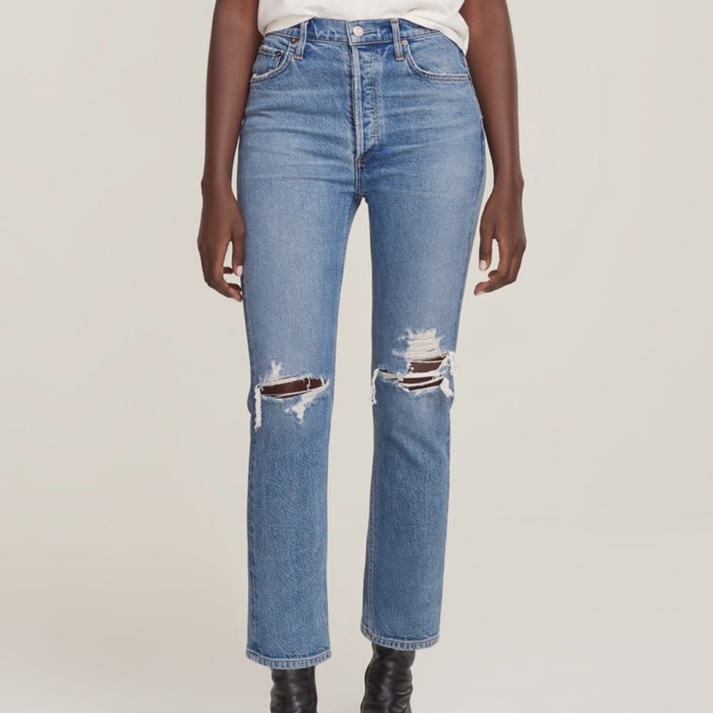 SOLD AGolde High Rise Straight Jeans